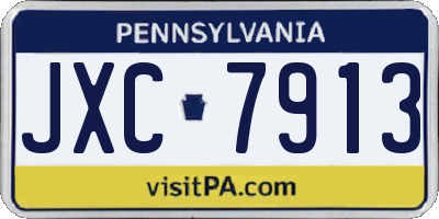 PA license plate JXC7913