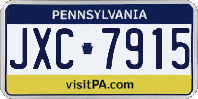 PA license plate JXC7915