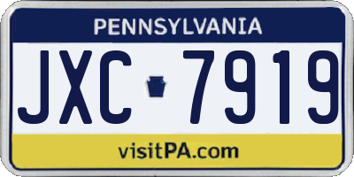 PA license plate JXC7919