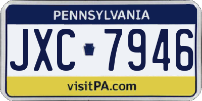 PA license plate JXC7946