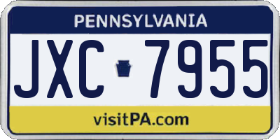 PA license plate JXC7955