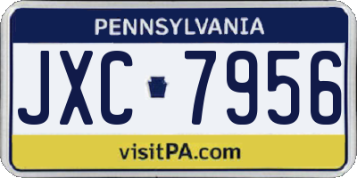 PA license plate JXC7956