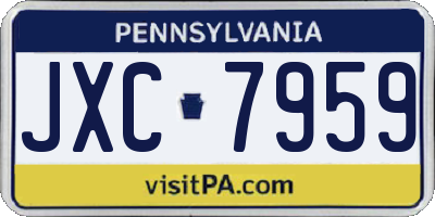 PA license plate JXC7959