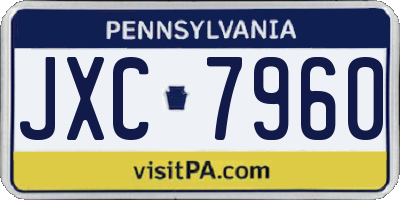 PA license plate JXC7960