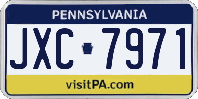 PA license plate JXC7971