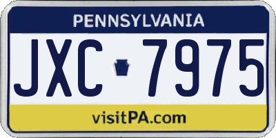 PA license plate JXC7975