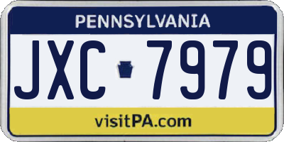 PA license plate JXC7979