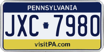 PA license plate JXC7980