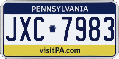 PA license plate JXC7983