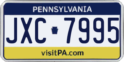 PA license plate JXC7995