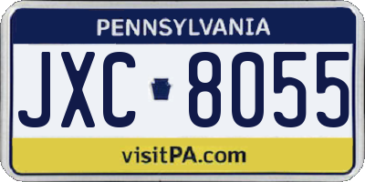 PA license plate JXC8055