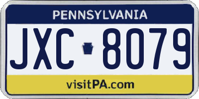 PA license plate JXC8079