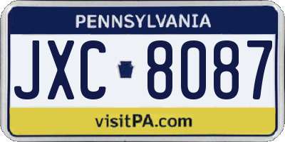 PA license plate JXC8087