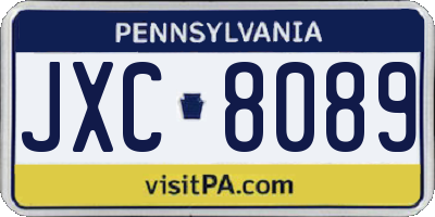 PA license plate JXC8089