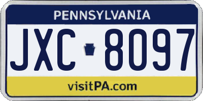 PA license plate JXC8097