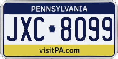 PA license plate JXC8099