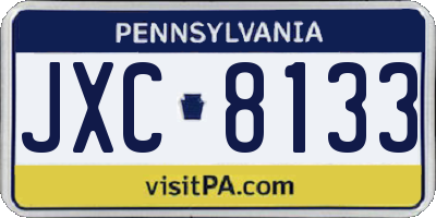 PA license plate JXC8133