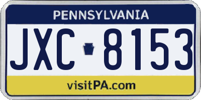 PA license plate JXC8153