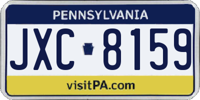 PA license plate JXC8159