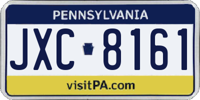 PA license plate JXC8161