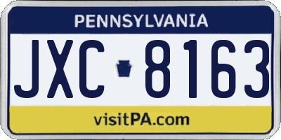 PA license plate JXC8163
