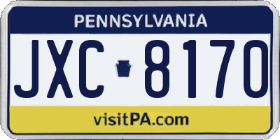 PA license plate JXC8170