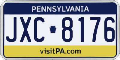 PA license plate JXC8176