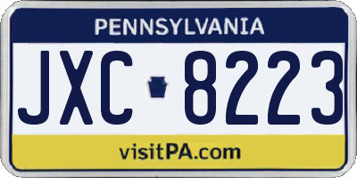 PA license plate JXC8223