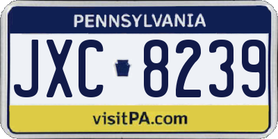 PA license plate JXC8239