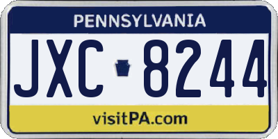 PA license plate JXC8244
