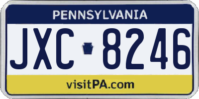 PA license plate JXC8246