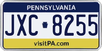 PA license plate JXC8255