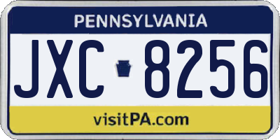 PA license plate JXC8256
