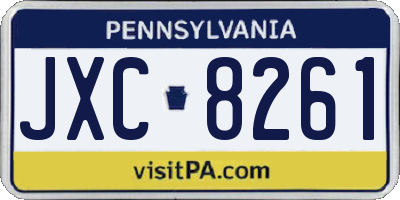 PA license plate JXC8261