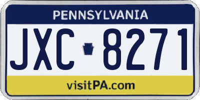 PA license plate JXC8271
