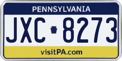 PA license plate JXC8273