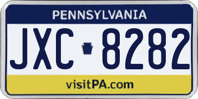 PA license plate JXC8282