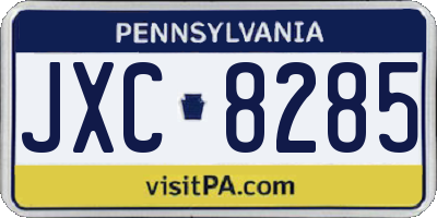 PA license plate JXC8285