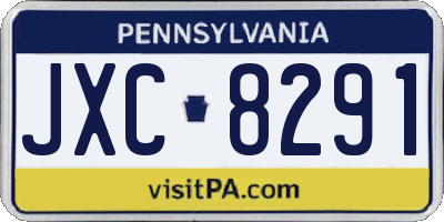 PA license plate JXC8291