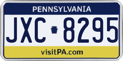 PA license plate JXC8295