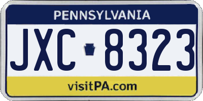 PA license plate JXC8323