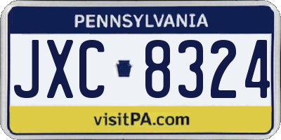 PA license plate JXC8324