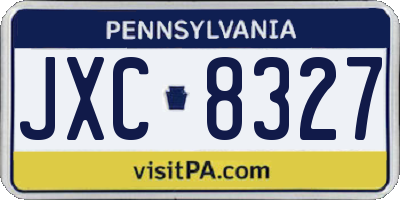 PA license plate JXC8327