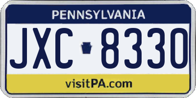 PA license plate JXC8330