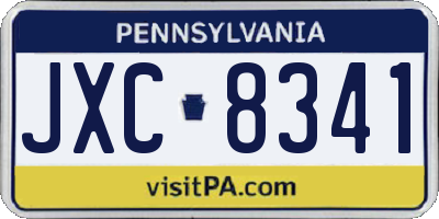 PA license plate JXC8341