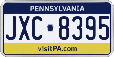 PA license plate JXC8395