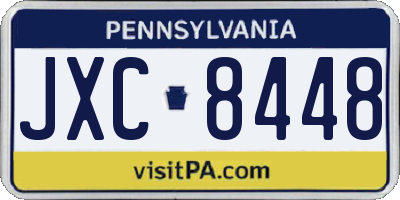 PA license plate JXC8448