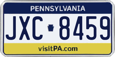PA license plate JXC8459