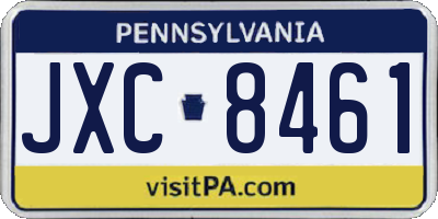 PA license plate JXC8461