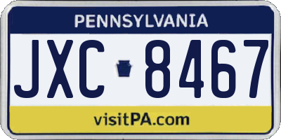 PA license plate JXC8467